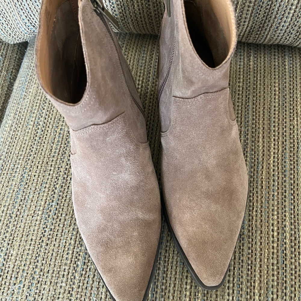 Crown Vintage Taupe Suede Ankle Boots 8.5
